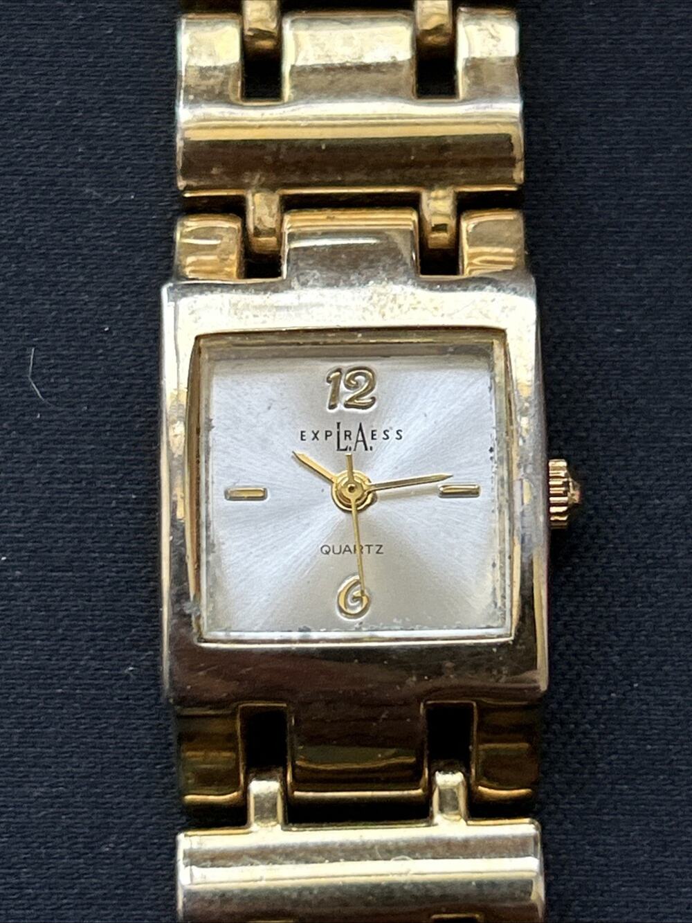 LA Express Silver Tone Dial Gold Tone Case And Band Women’s Quartz Watch